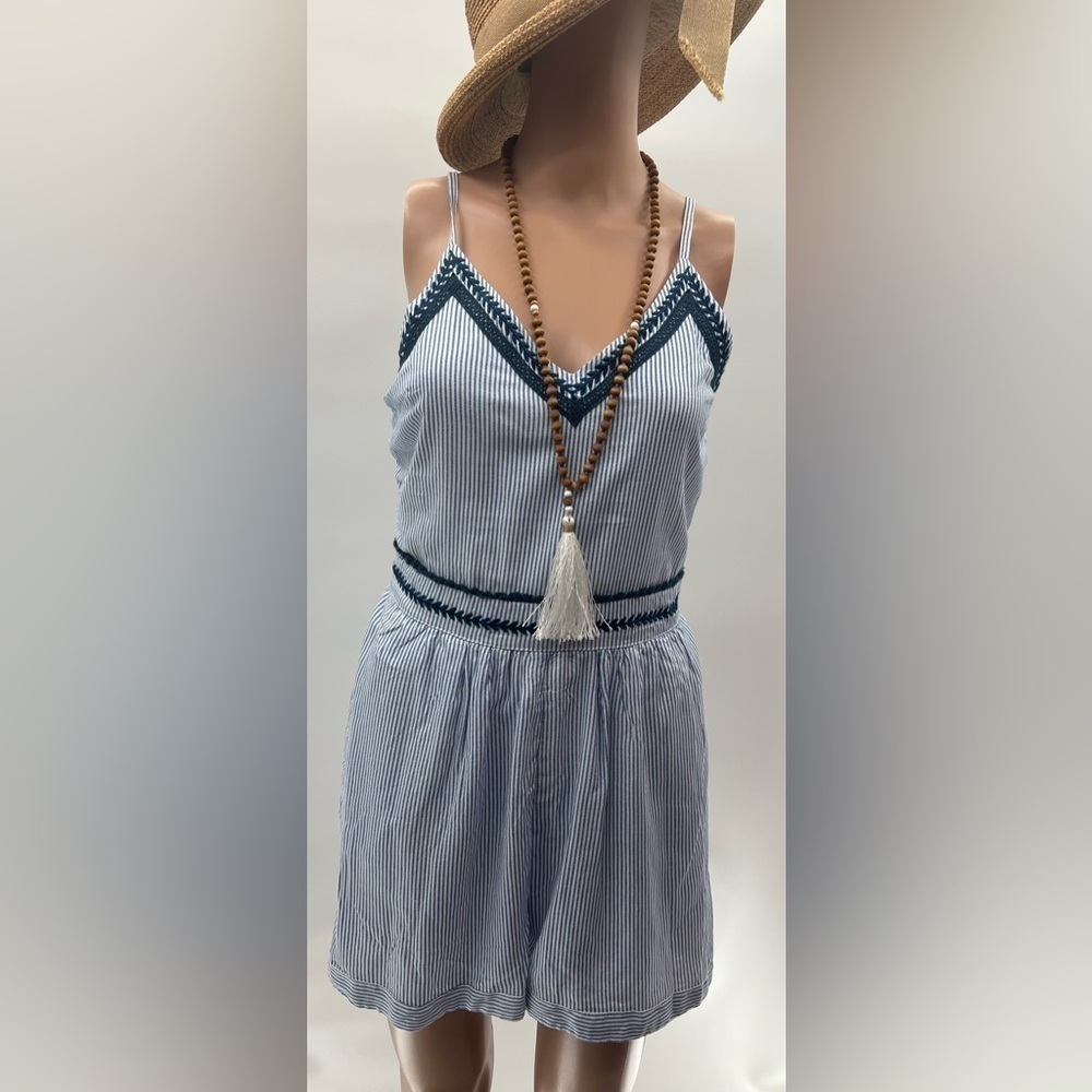Japna Blue Embroidered Romper Size M